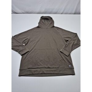 Free Fly Hoodie Mens Large Brown Lightweight Fleece Pullover Kangaroo Pocket